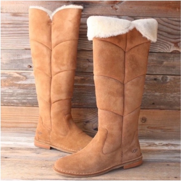 UGGS Tan Suede Knee-High Boots Size 6